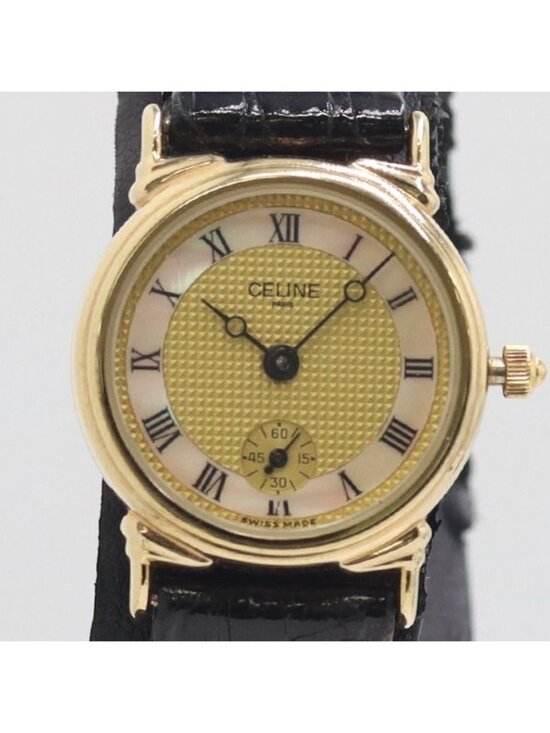 Celine and Quartz Sumoseco Gold Dial Watch Nam